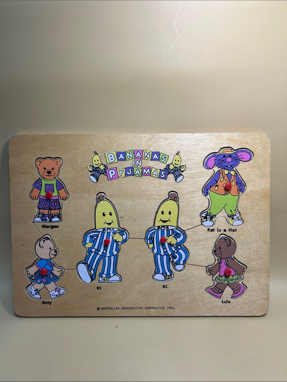 Bananas In Pyjamas 1993 Wood Wooden Puzzle Australian Broadcasting Company VTG